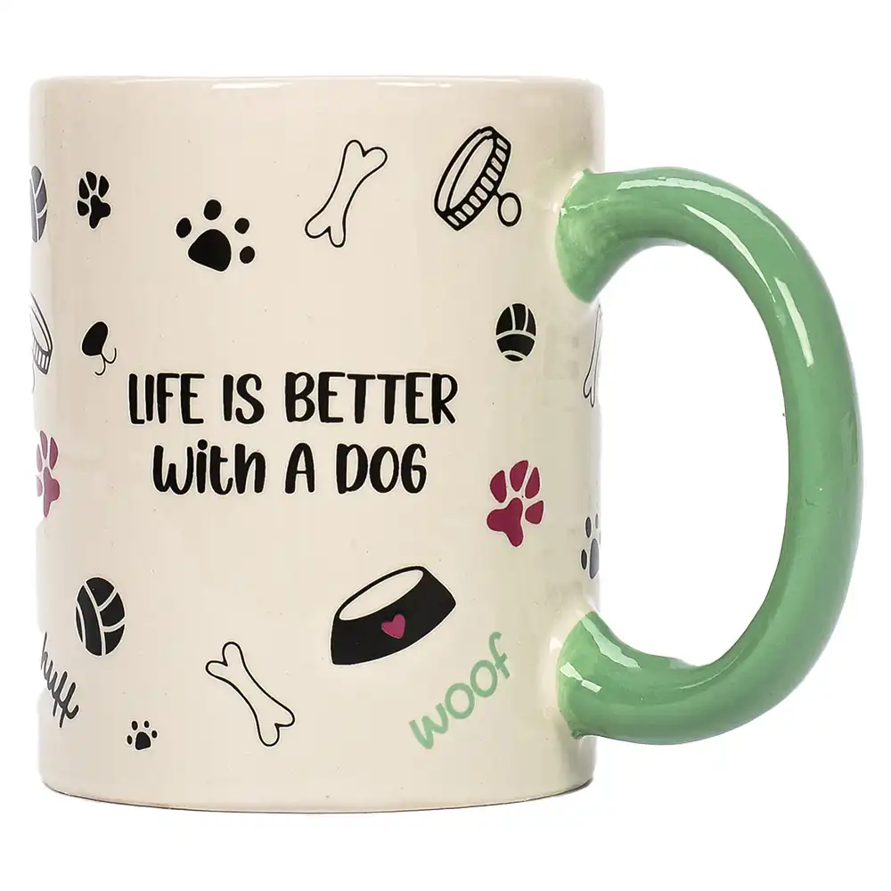 Taza "Life Is Better With A Dog" de cerámica -  8,5 x 10,5 cm (Diám x Al)