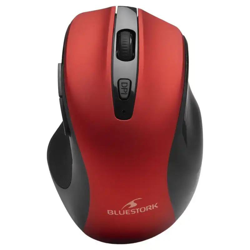 Bluestork Office 75 WL Ratón Óptico Inalámbrico Bluetooth 1600 DPI Rojo