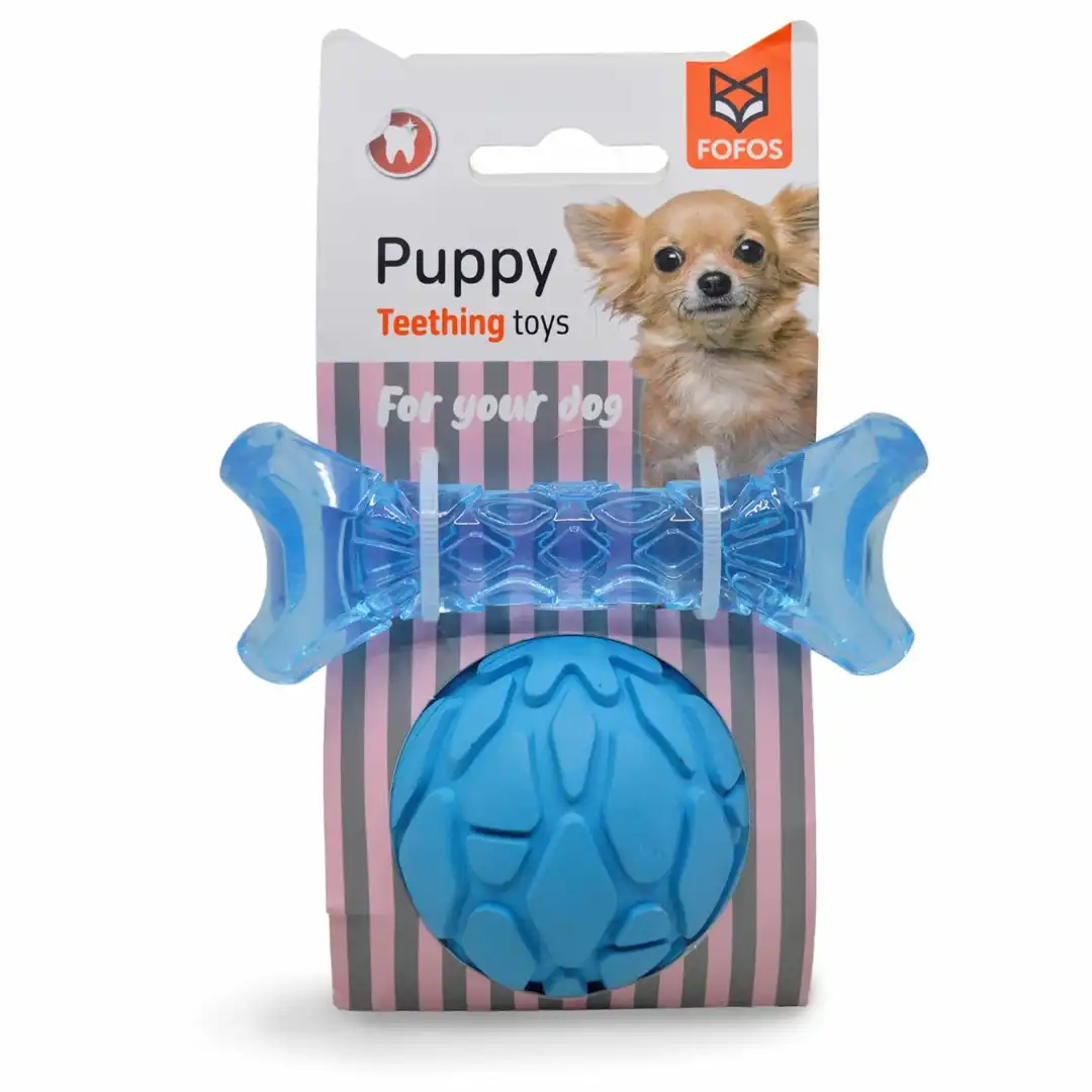 Fofos Mordedores pelota y hueso azul para perros - Oso:11 cm x 4.5 cm x 2 cm Bola ⌀7 cm - Fofos - Comparador de precios