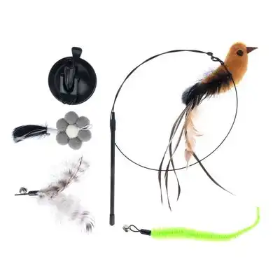 interactivo 4 en 1 zooplus Basics para gatos - Caña 95 cm + 4 juguetes de 15 cm - Zooplus Basics - Comparador de precios