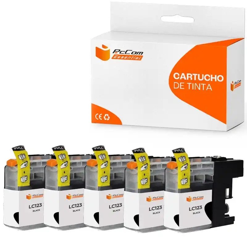 Pccom Essential Brother Lc123/lc121 Cartucho Tinta Compatible Negro Pack 5