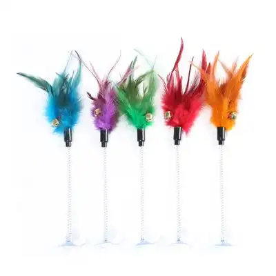 UAMLY Varita con plumas de gato y ventosa con resorte - 5 piezas - Uamly - Comparador de precios