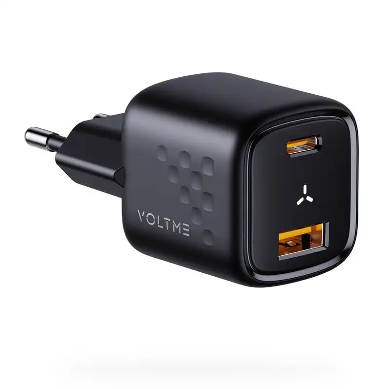 Voltme Revo 30 Duo Cargador GaN III PD 3.0 USB-C + USB 30W Negro