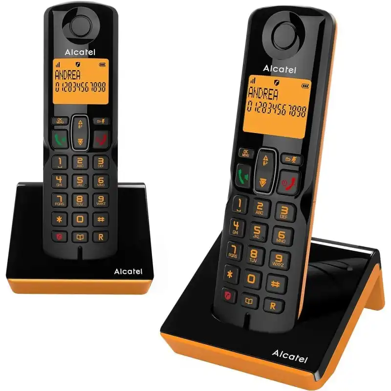 Alcatel S280 Duo Teléfonos Inalámbricos DECT Negro/Naranja