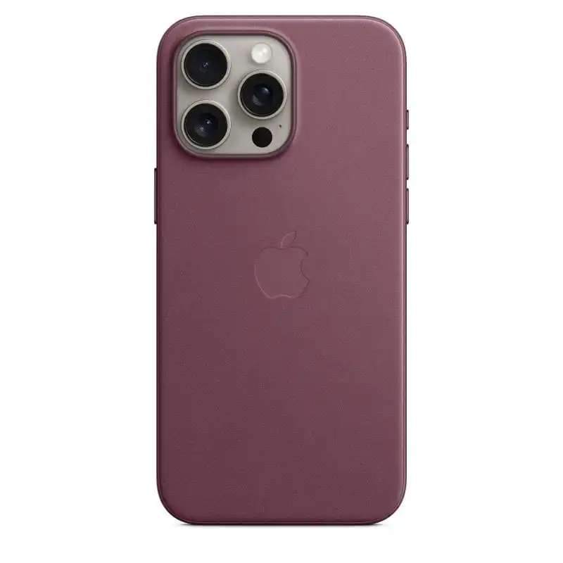 Apple Funda de Trenzado Fino con MagSafe Rojo Mora para iPhone 15 Pro Max