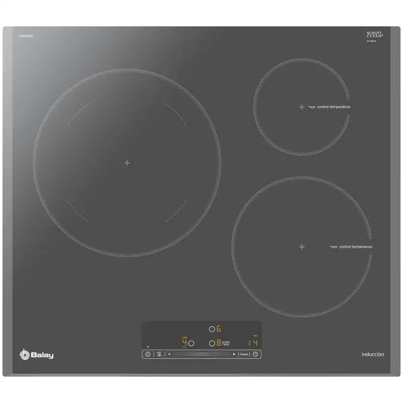 Balay 3EB965AU Placa de Inducción 3 Zonas Gris Antracita Biselada