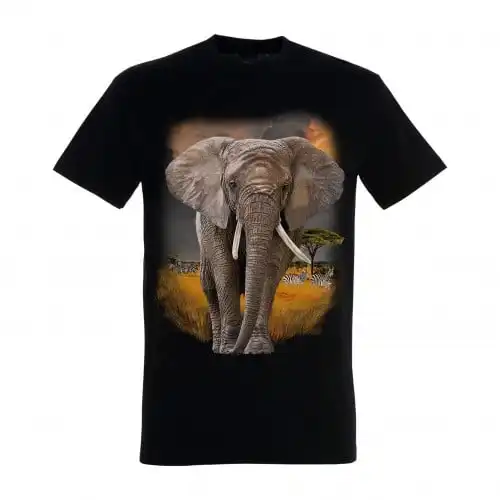 Camiseta Elefante Sabana color Negro