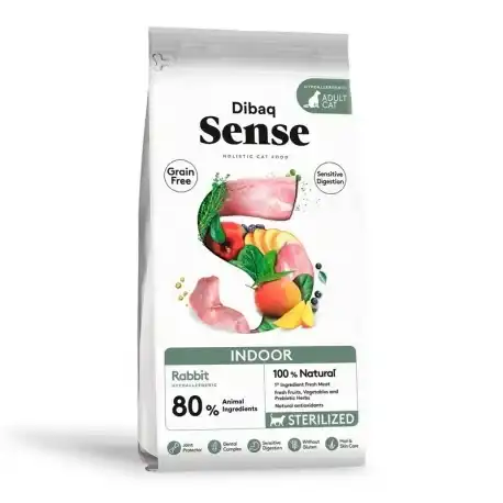 1.5 KG 1.5 kg Dibaq Sense Indoor Sterilized Grain Free Adult Conejo pienso para gatos - Dibaq - Comparador de precios