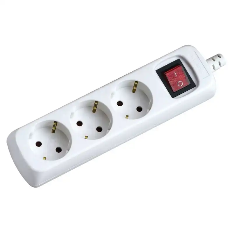 Garza Basic Power Regleta 3 Tomas con Interruptor y Cable 1.4m Blanco