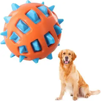 HausPets Pelota goma bicolor – Chirriante, superficie suave texturizada – - Bola bicolor – Resistente - HausPets - Comparador de precios