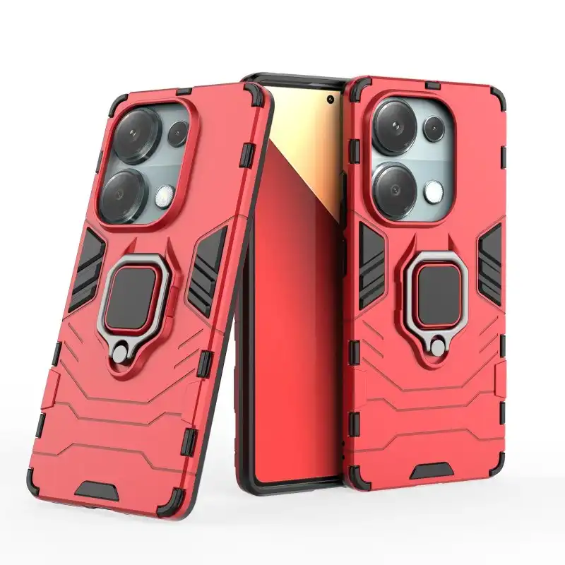 Max Power Digital Funda Magnética con Anillo Rojo para Xiaomi Redmi Note 13 Pro 4G / Poco M6 Pro 4G