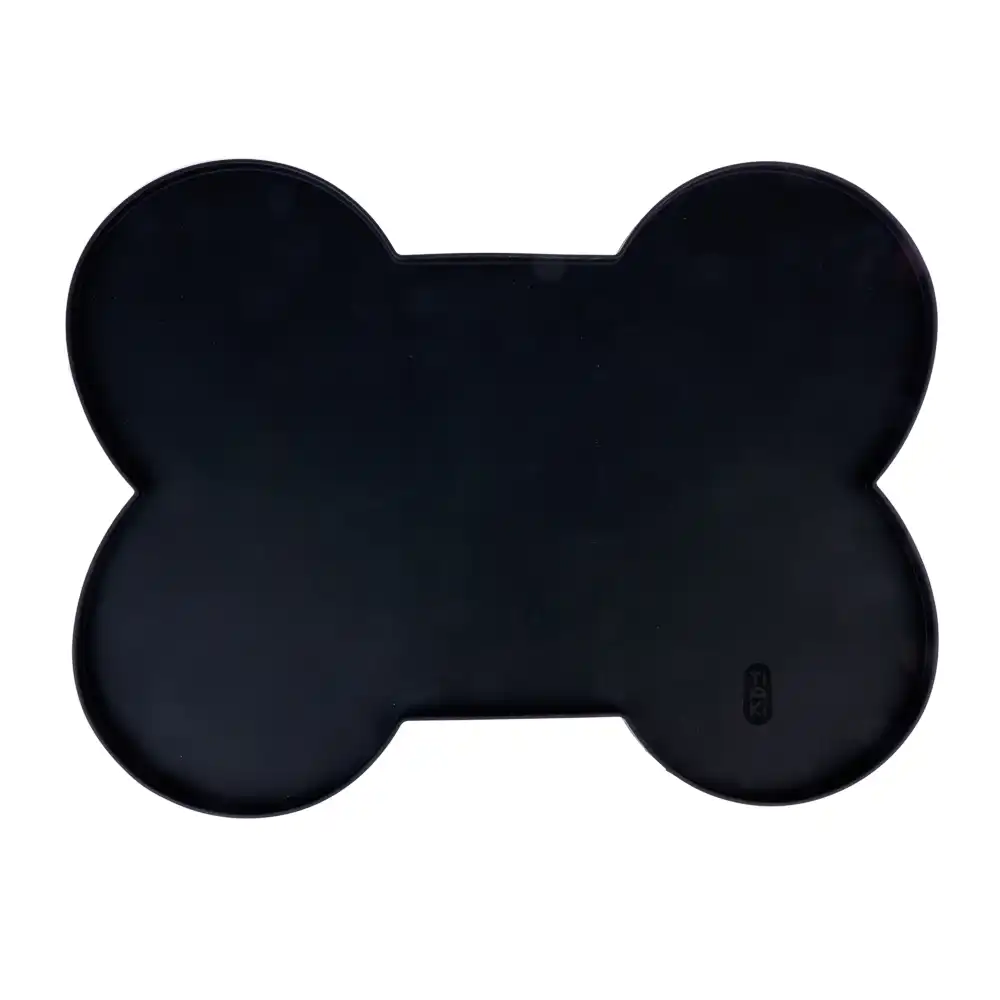 Alfombrilla TIAKI hueso para comederos negra - 51 x 38 x 1 cm (L x An x Al)