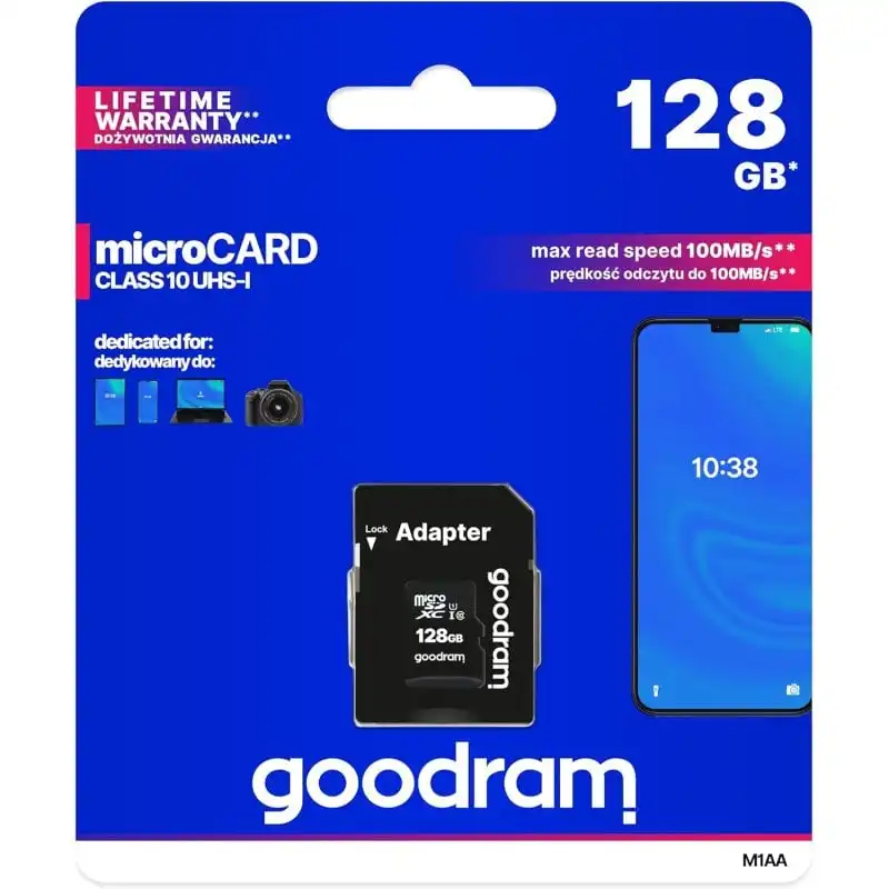 GoodRam M1AA Tarjeta de Memoria Micro-SD 128GB Clase 10 UHS-1
