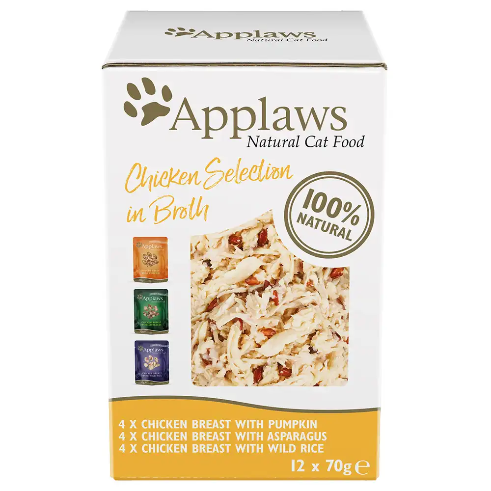 Pack mixto Applaws Cat Pouch en caldo para gatos 12 x 70 g - Pollo