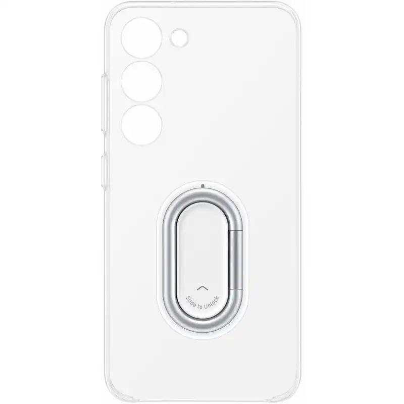Samsung Clear Gadget Case Funda de Silicona con Anillo Transparente para Galaxy S23