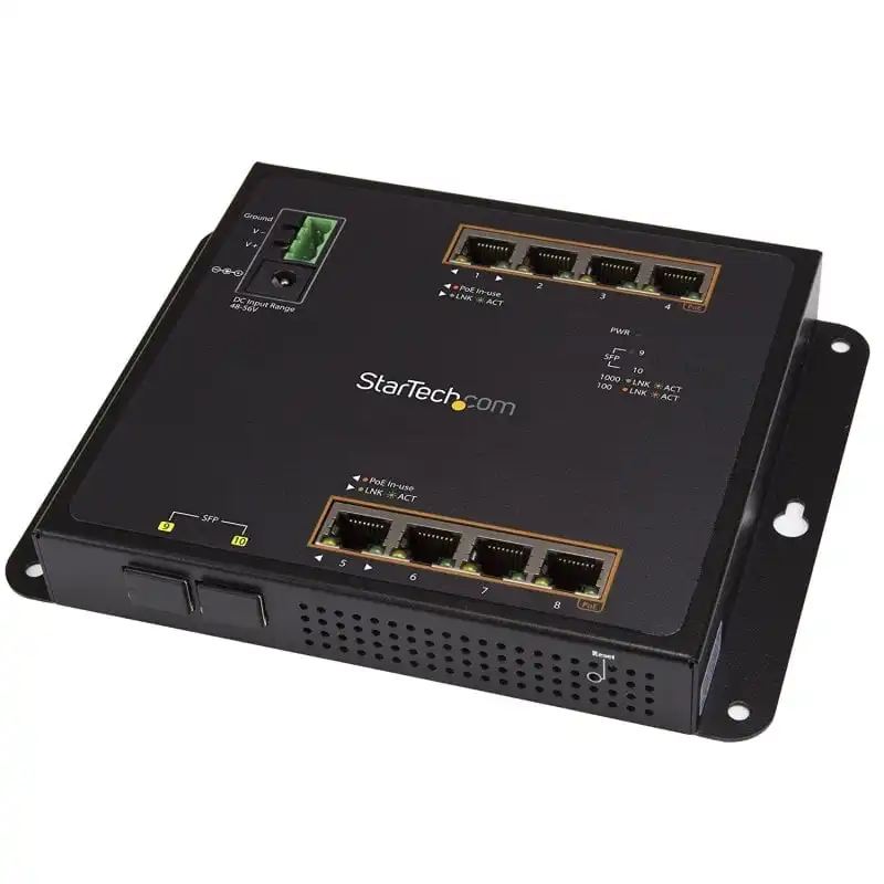 StarTech IES101GP2SFW Switch KVM 8 Puertos RJ45 PoE + 2 Puertos SFP