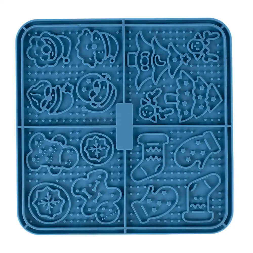 Alfombrilla TIAKI para lamer con motivos navideños - aprox. L 16 x An 16 x Al 0,8 cm