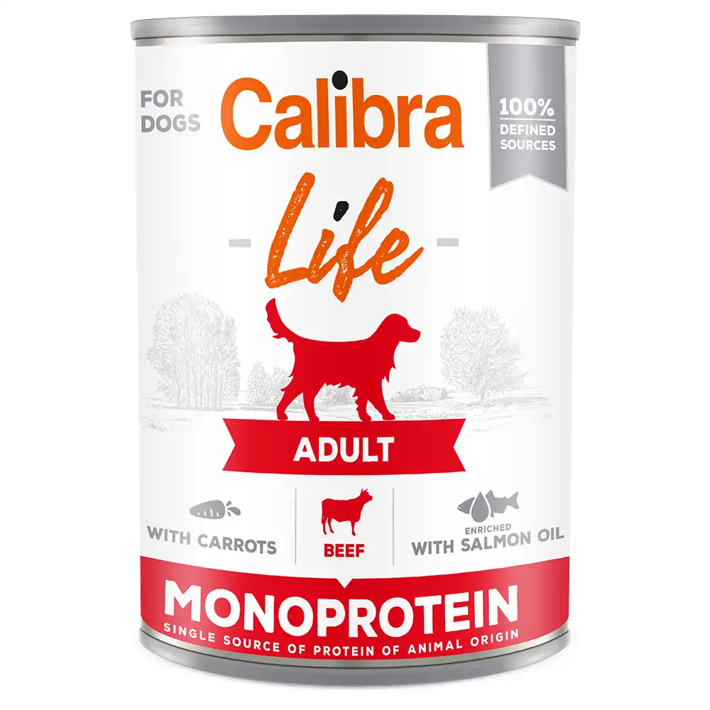 Calibra Dog Life Adult 6 x 400 g - Ternera con zanahorias