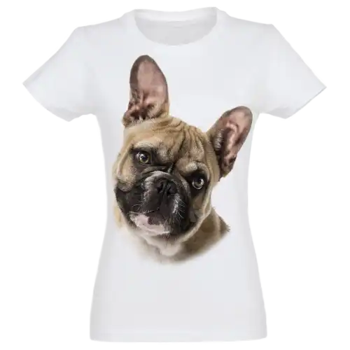 Camiseta Mujer Bulldog Francés color Gris