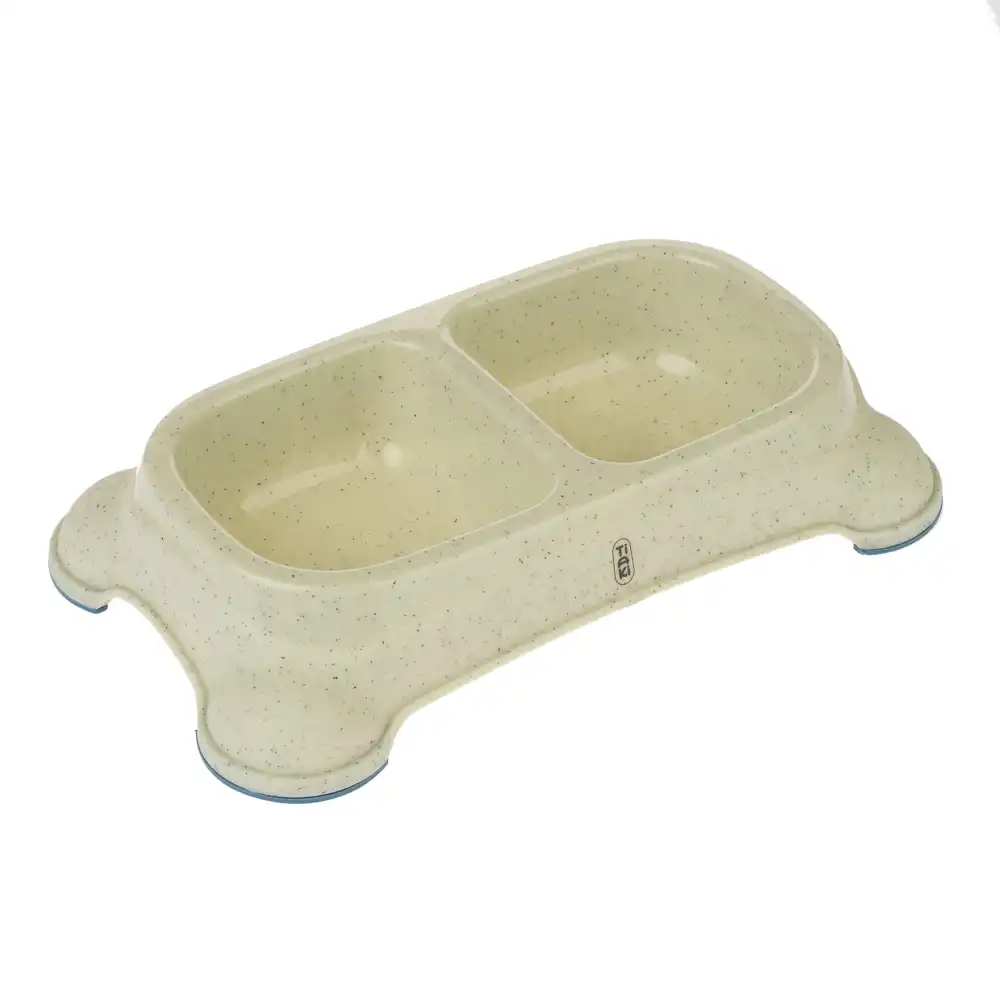Comedero doble TIAKI de plástico reciclado - 2 x 400 ml