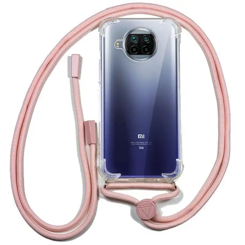 Cool Funda Transparente con Cordón Liso para Xiaomi Mi 10T Lite