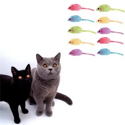 IntiMeg Conjunto de 10 gatos de peluche con forma de ratón - Diez piezas, colores aleatorios. - IntiMeg - Comparador de precios