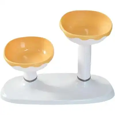 UAMLY Comedero para gatos de doble compartimento - AMARILLO - Uamly - Comparador de precios