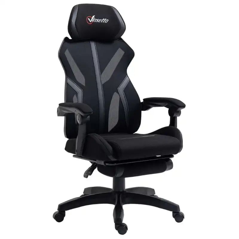 Vinsetto Silla Gaming con Altura Ajustable Negra