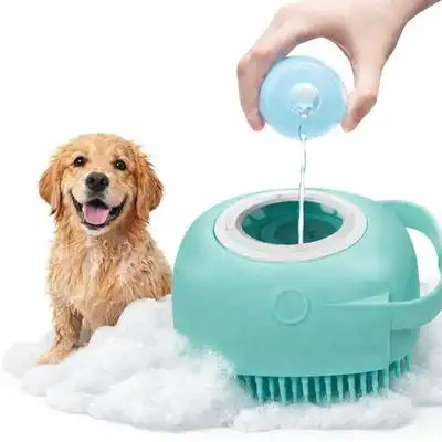 HausPets Cepillo de baño de silicona azul con champú incorporado - 1 artículo - HausPets - Comparador de precios
