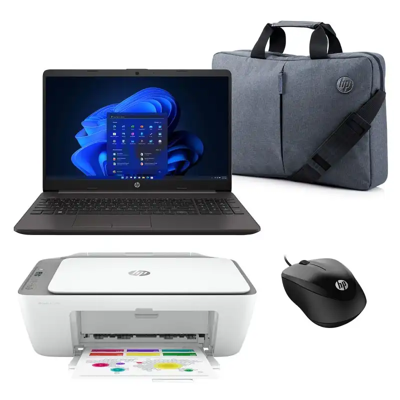 HP 250 G9 AMD Ryzen 3 5425U/8GB/256GB/15.6" + Impresora HP DeskJet 2720e + Ratón HP 1000 + Maletín