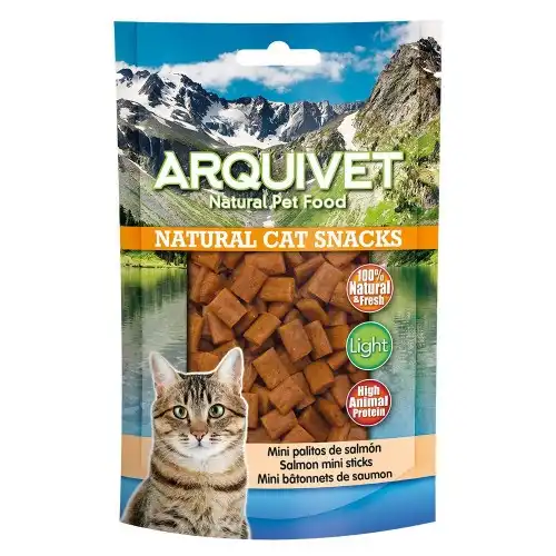 Natural Cat Snacks Mini palitos Arquivet para gatos sabor Salmón