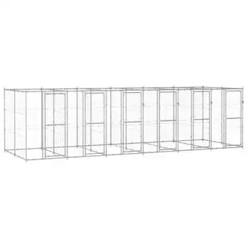 Perrera De Exterior | Jaula Para Perro | Parque Para Mascotas De Acero Galvanizado 14,52 M² Cfw783943