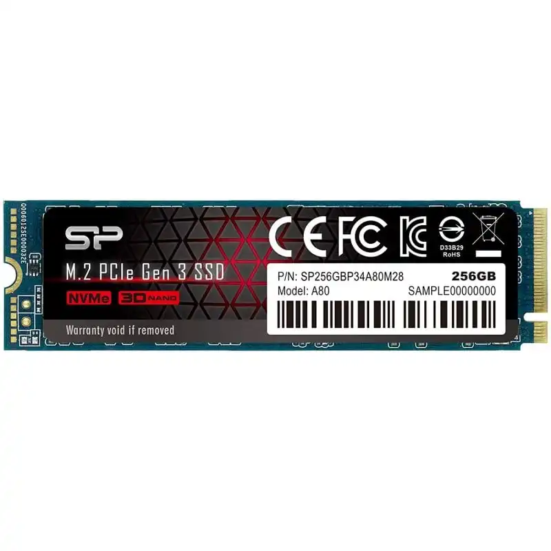 Silicon Power P34A80 SSD 256GB M.2 NVMe PCIe Gen 3x4 3D NAND