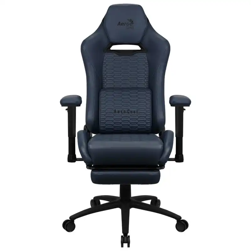 Aerocool Royal Leatherette Silla Gaming con Reposapiés Azul