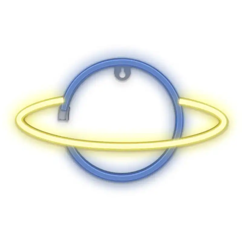 Forever Neon Led Light Saturn Yellow Blue