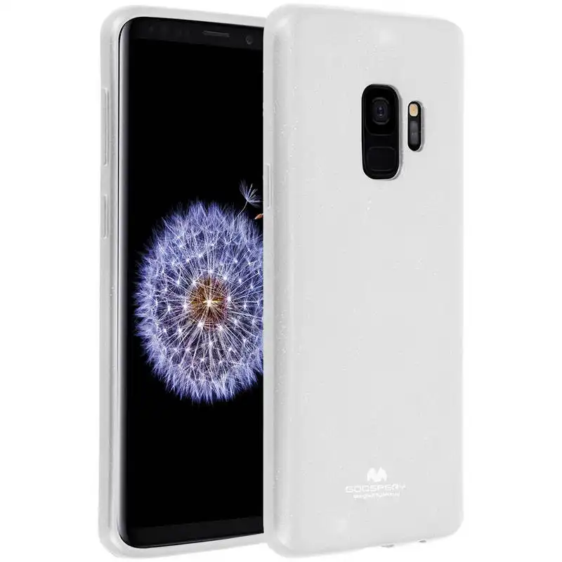 Goospery iJelly Soft Touch Funda Blanca Metalizada para Samsung Galaxy S9