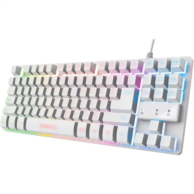 Trust GXT 833W Thado TKL Teclado USB Gaming con Iluminación LED Blanco