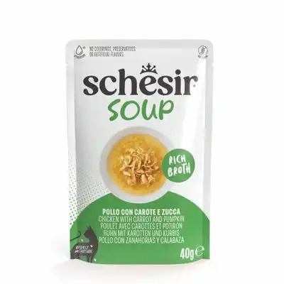 0.04 KG 40 g Schesir Pollo con Calabaza Grain Free en Sopa sobre para gatos - Schesir - Comparador de precios