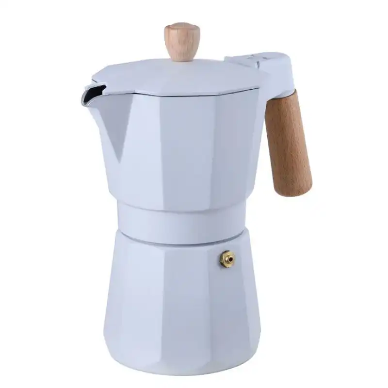 Cafetera Italiana Bergner Naturally Bg Madera Aluminio