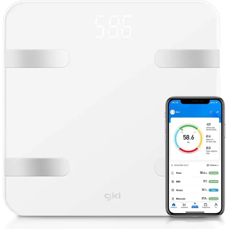 GKL Beauty FITBLUE300 Báscula Inteligente Blanca