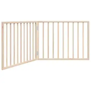 Puerta Para Perros Plegable 2 Paneles Madera De Álamo 160 Cm Vidaxl