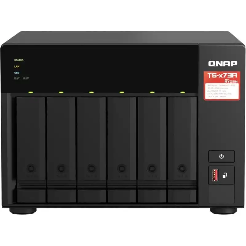 QNAP TS-673A NAS 6 Bahías Negro