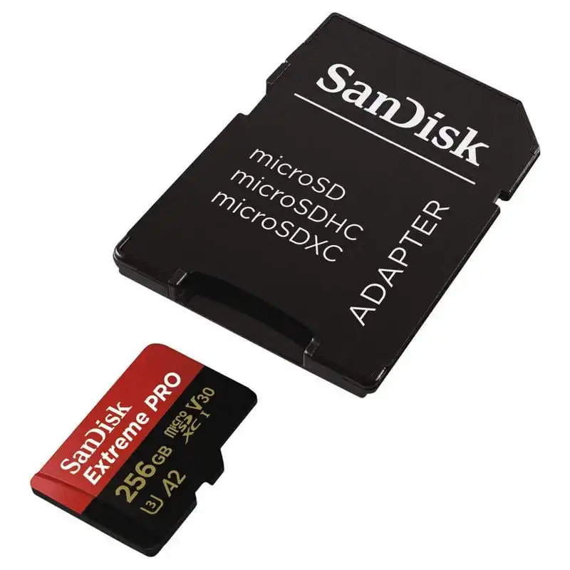 SanDisk Extreme Pro MicroSDXC 256GB Clase 10 U3 V30 A2 + Adaptador SD