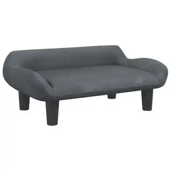 Cama Para Perros De Terciopelo Gris Oscuro 70x40x24 Cm Vidaxl