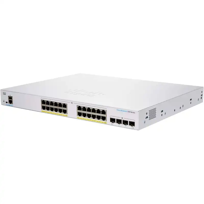 Cisco CBS250-24FP-4G-EU Switch de Red 24 Puertos GE PoE Completo 4 x SFP de 1G Negro
