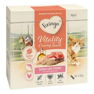 Feringa Vitality Creamy Snacks - Pack Ahorro  - Salmón con pollo (96 x 10 g) - Feringa - Comparador de precios