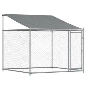 Jaula De Perros Techo Y Puerta Acero Galvanizado Gris 2x2x2 M Vidaxl