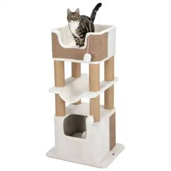 Poste Rascador Para Gatos Lucano Blanco Y Gris Taupe Xxl Trixie