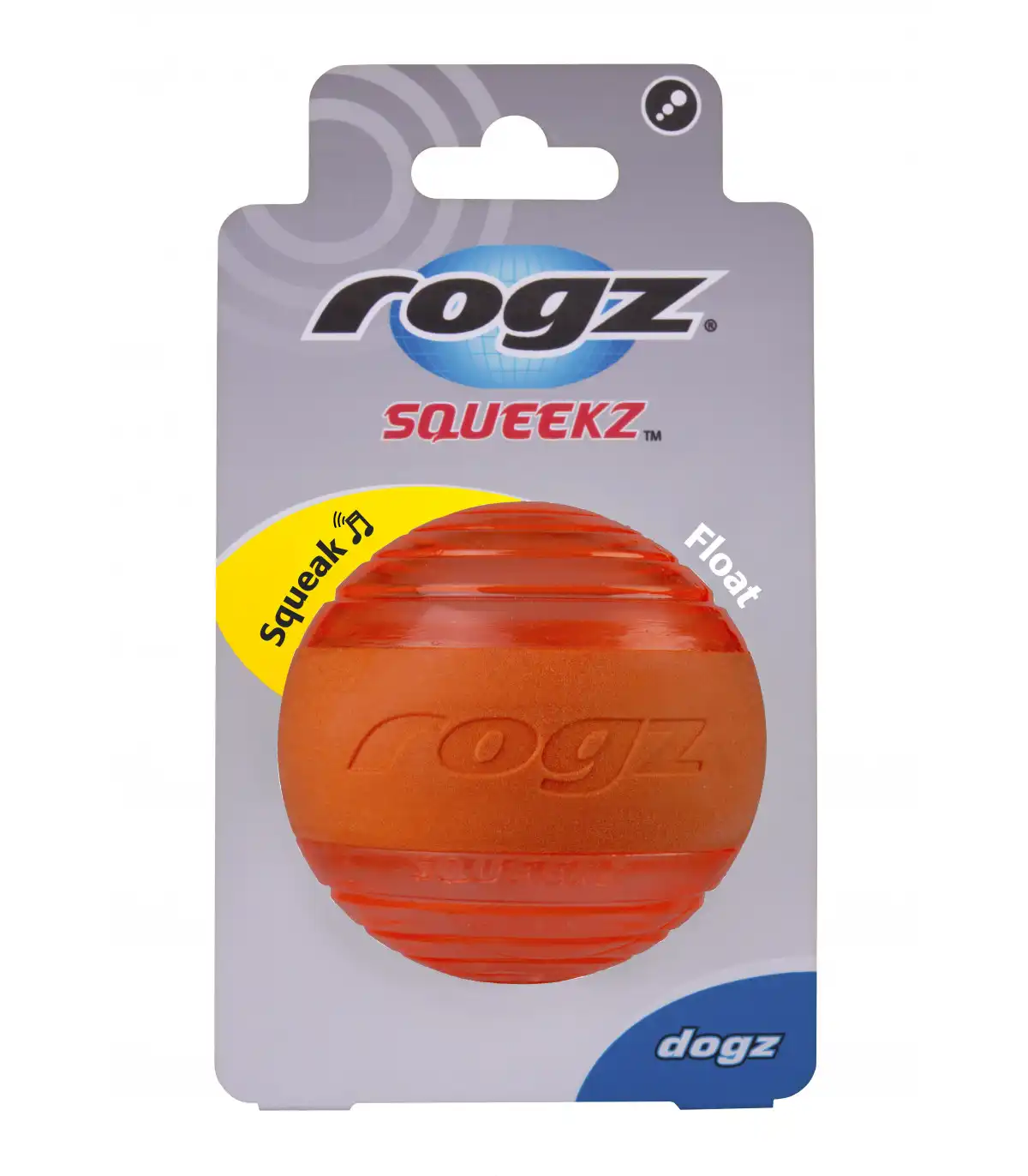 Rogz squeekz pelota de rebote naranja para perros