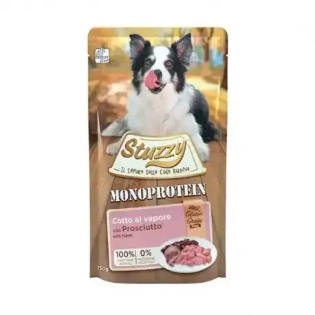 Stuzzy Monoprotein Comida Húmeda para Perros con Jamón, 12 x 150 gr - Stuzzy - Comparador de precios